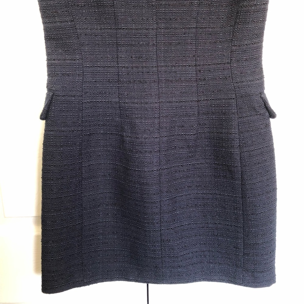 Rag & Bone Navy Tweed Roslyn Front Zipper Shift Dress Size 8 - Picture 12 of 12
